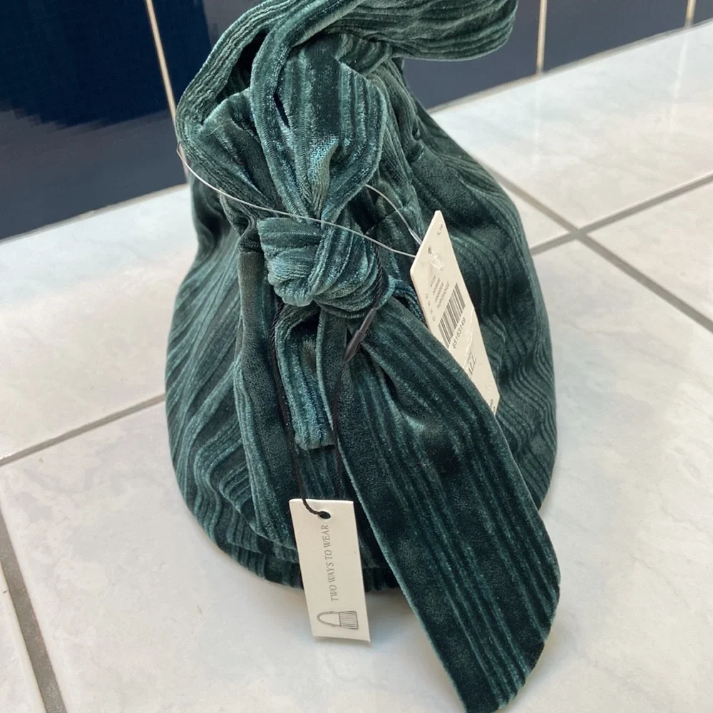 Anthropologie Turquoise Small Velvet/Velour Bag - Picture 4 of 7